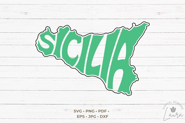 Sicilia Word Art SVG cut file