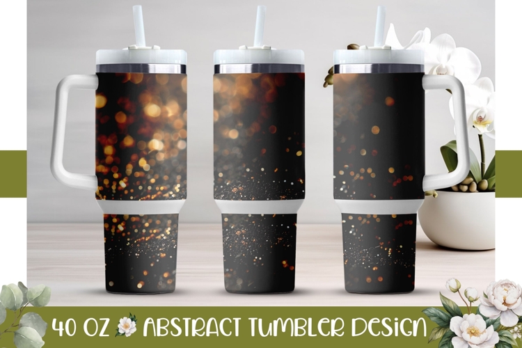 Gold Glitter Tumbler Design, Black 40 Oz Tumbler Template