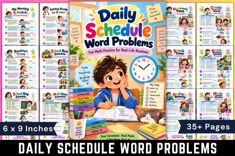 Daily Schedule Word Problems example image 1
