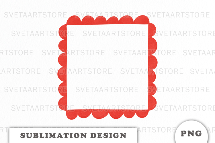 Red Doodle Frame png