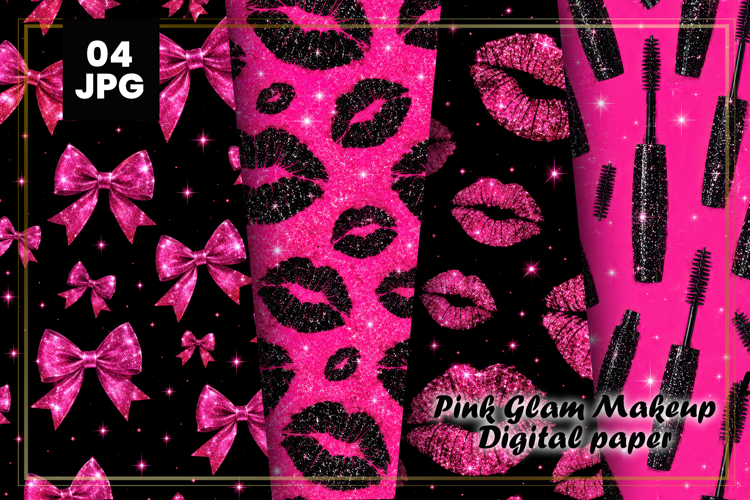 Pink Glam Makeup Digital Paper