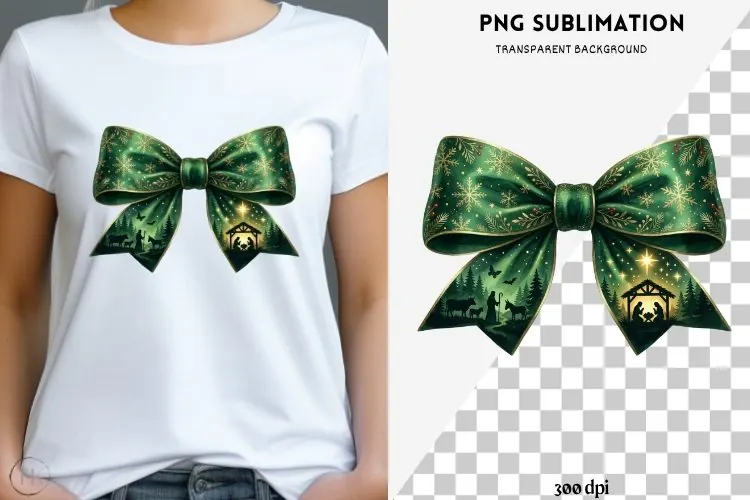Christmas winter bow png design for T-shirts