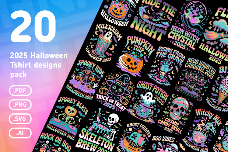 20 halloween 2025 tshirt designs