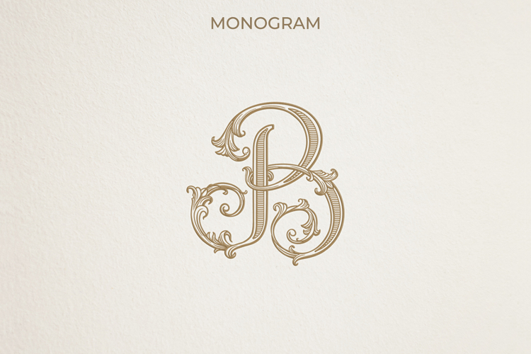 B Monogram Logo, Elegant Initial Monogram