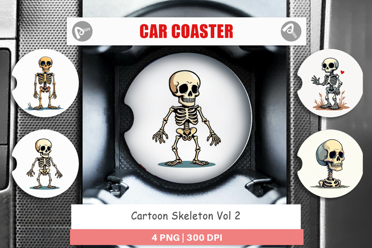 Cartoon Skeleton Car Coaster