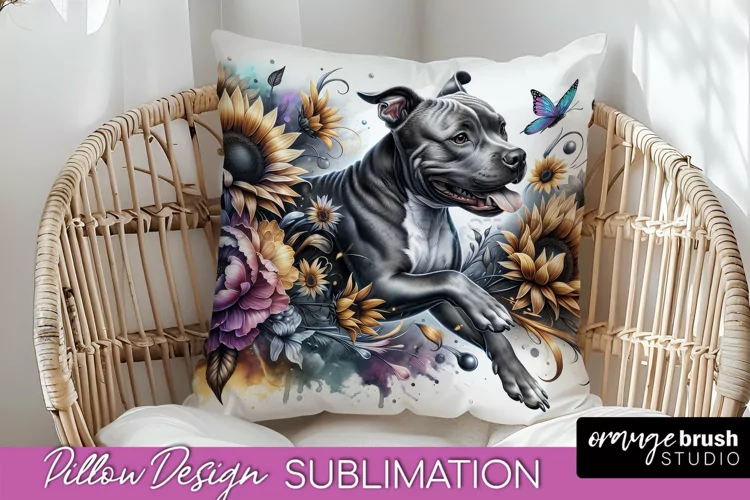 American Staffordshire Terrier Pillow Cover Dog Sublimation