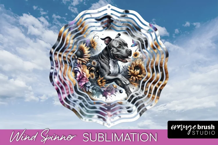American Staffordshire Terrier Wind Spinner Dog Sublimation