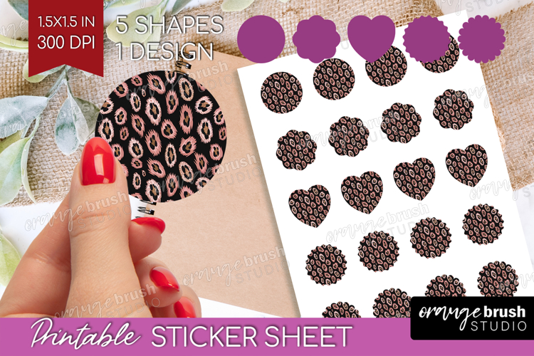 Animal Print Round Sticker - Animal Skin Printable Sticker