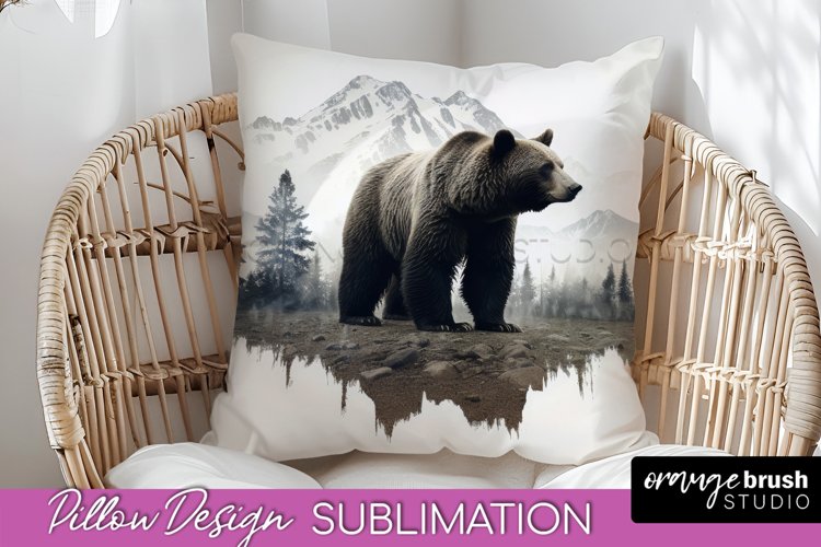 Wild Animals Pillow Cover - Mountain Pillow Sublimation example image 1