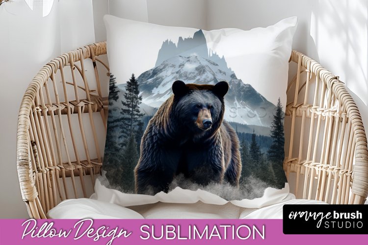 Wild Animals Pillow Cover - Mountain Pillow Sublimation example image 1