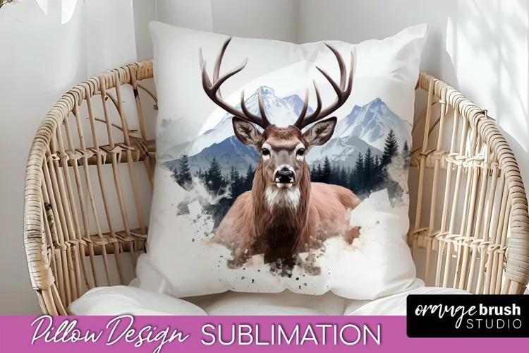 Wild Animals Pillow Cover - Mountain Pillow Sublimation