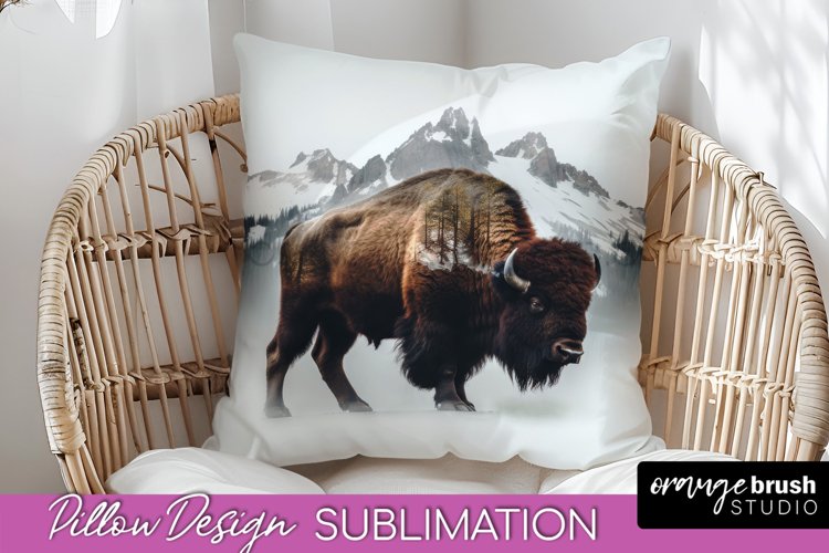 Wild Animals Pillow Cover - Mountain Pillow Sublimation example image 1