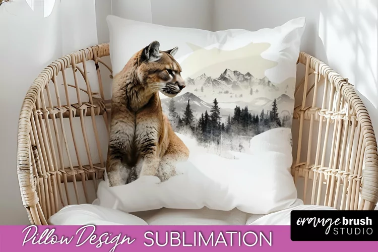 Wild Animals Pillow Cover - Mountain Pillow Sublimation