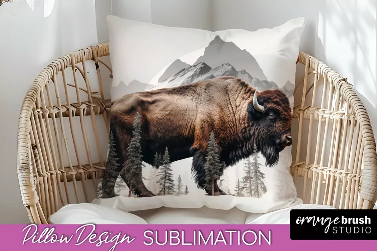 Wild Animals Pillow Cover - Mountain Pillow Sublimation