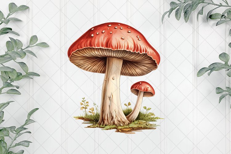 Aquarelle Pastel Mushroom Sublimation