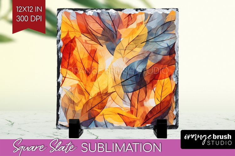 Autumn Forest Slate PNG - Fall Square Slate Sublimation