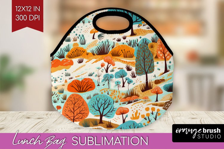 Autumn Forest Lunch Bag - Fall Lunch Bug PNG Sublimation