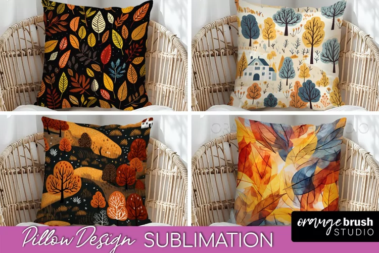 Fall Pillow Cover - Autumn Forest Pillow Sublimation