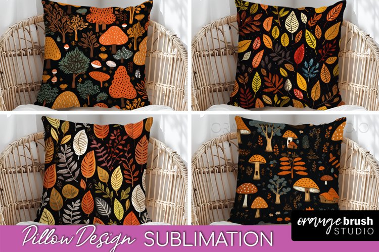 Fall Pillow Cover - Autumn Forest Pillow Sublimation example image 1