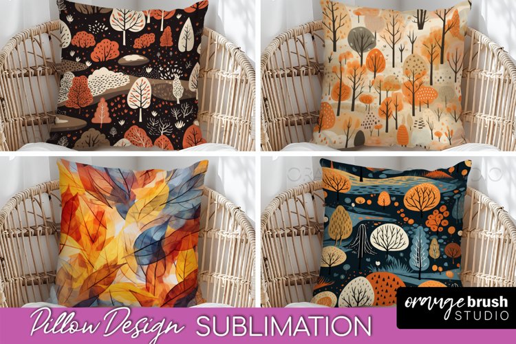 Fall Pillow Cover - Autumn Forest Pillow Sublimation example image 1