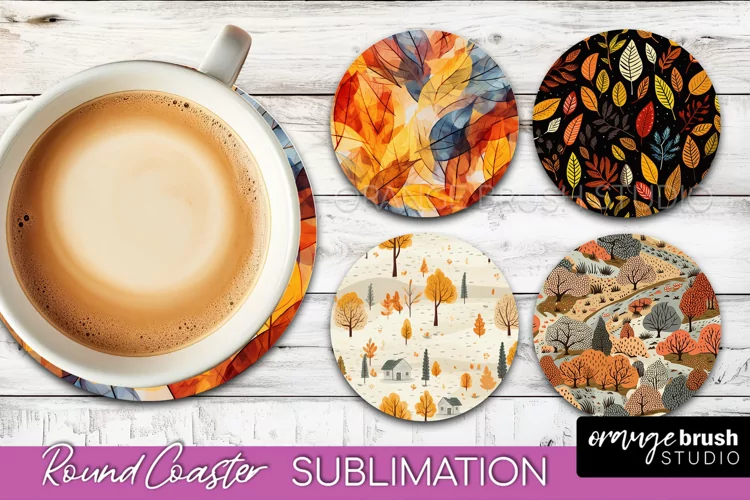 Fall Round Coasters - Autumn Forest Coaster Sublimation