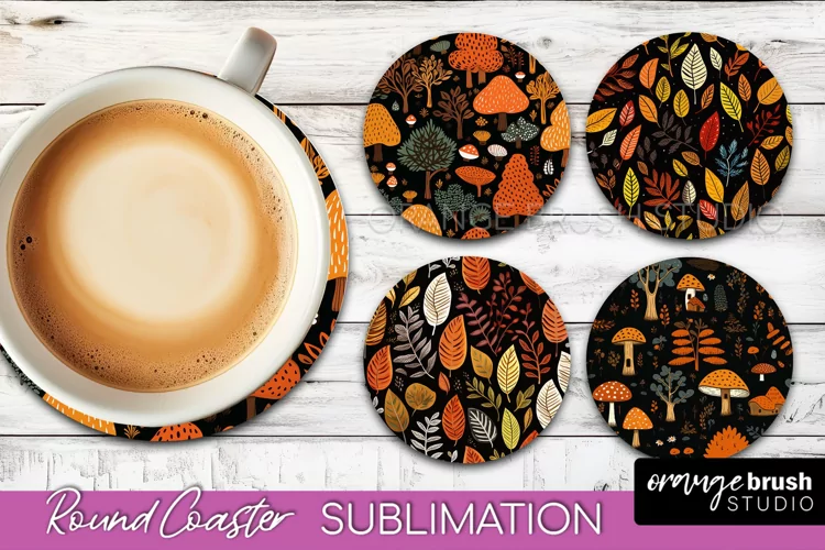 Fall Round Coasters - Autumn Forest Coaster Sublimation