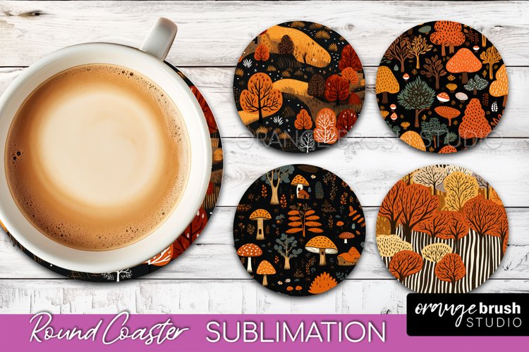 Fall Round Coasters - Autumn Forest Coaster Sublimation