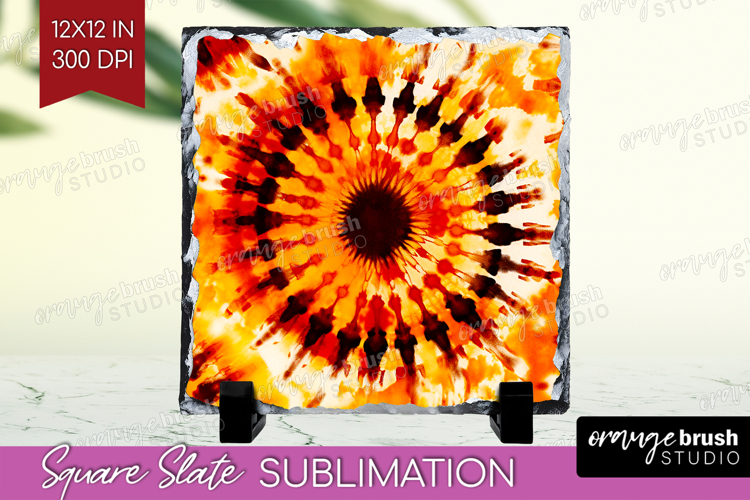 Autumn Slate PNG - Tie Dye Square Slate Sublimation
