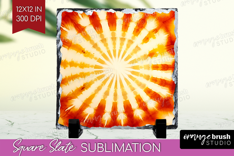 Autumn Slate PNG - Tie Dye Square Slate Sublimation