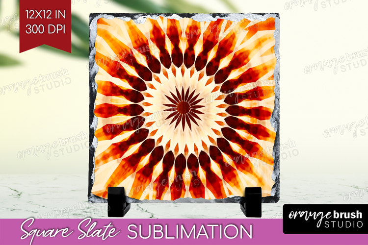 Autumn Slate PNG - Tie Dye Square Slate Sublimation