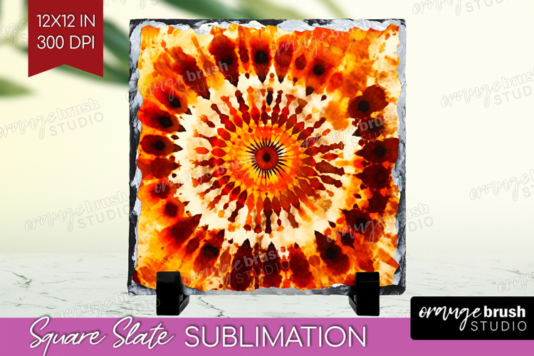 Autumn Slate PNG - Tie Dye Square Slate Sublimation