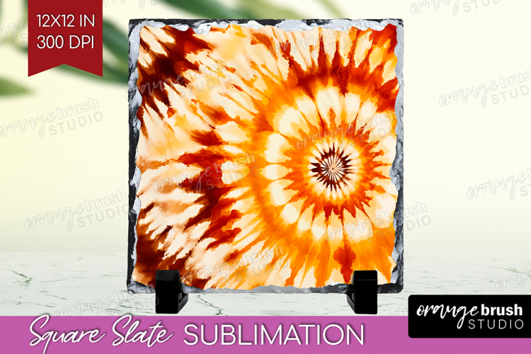Autumn Slate PNG - Tie Dye Square Slate Sublimation