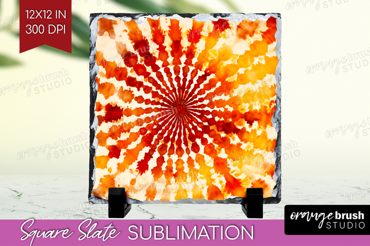 Autumn Slate PNG - Tie Dye Square Slate Sublimation