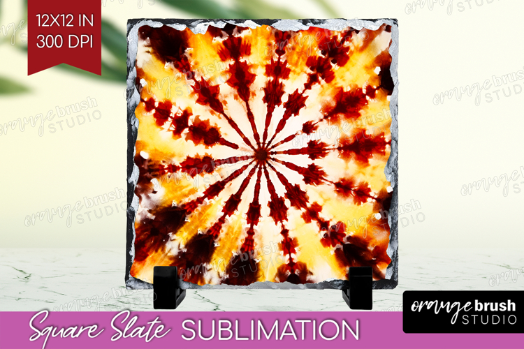Autumn Slate PNG - Tie Dye Square Slate Sublimation