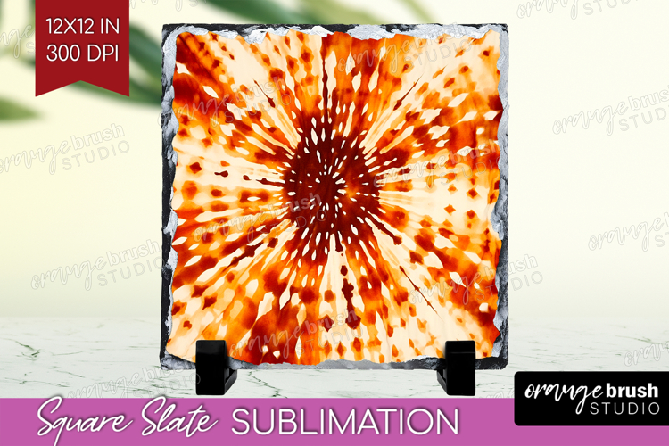 Autumn Slate PNG - Tie Dye Square Slate Sublimation