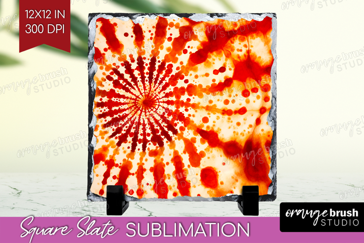 Autumn Slate PNG - Tie Dye Square Slate Sublimation
