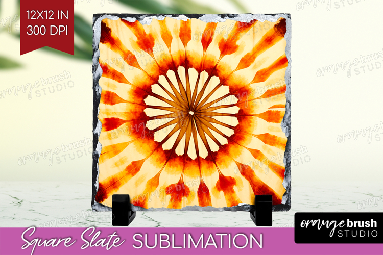 Autumn Slate PNG - Tie Dye Square Slate Sublimation