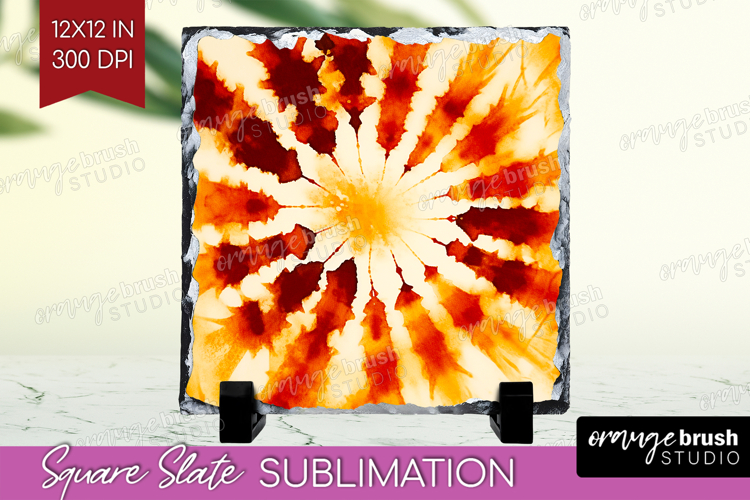 Autumn Slate PNG - Tie Dye Square Slate Sublimation
