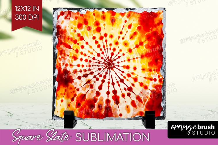 Autumn Slate PNG - Tie Dye Square Slate Sublimation