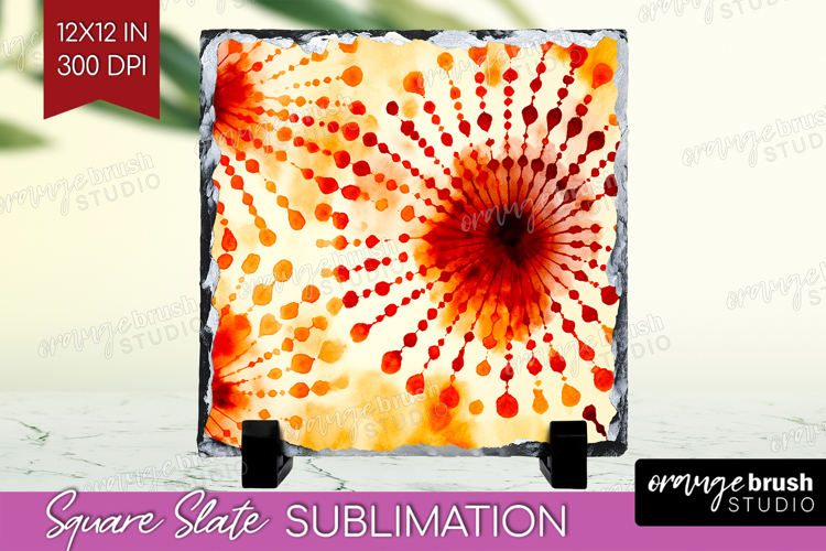 Autumn Slate PNG - Tie Dye Square Slate Sublimation