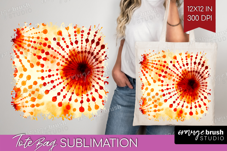 Autumn Tote Bag - Tie Dye Tote Bag PNG Sublimation
