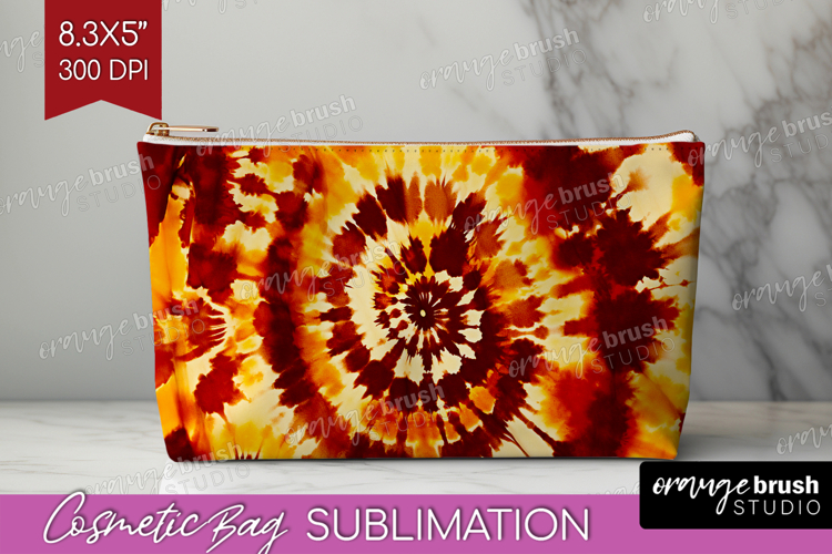 Autumn Cosmetic Bag - Tie Dye Makeup Bag PNG Sublimation