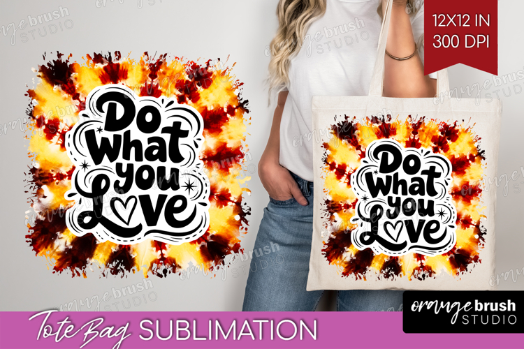 Inspirational Quote Tote Bag - Autumn Tie Dye Tote Bag PNG