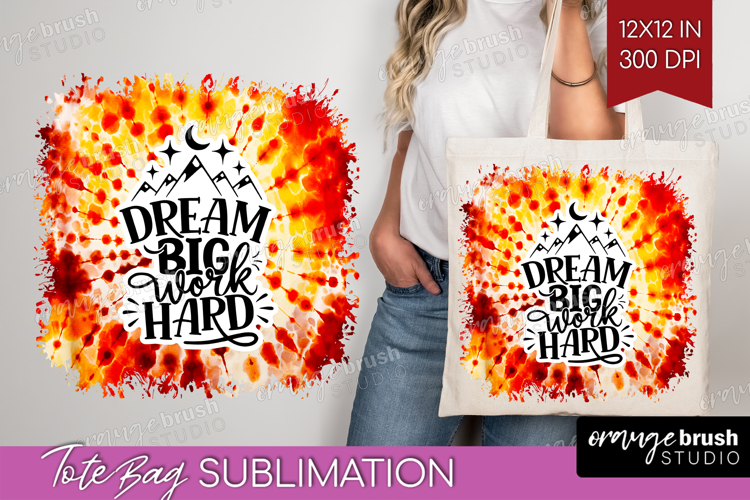 Inspirational Quote Tote Bag - Autumn Tie Dye Tote Bag PNG