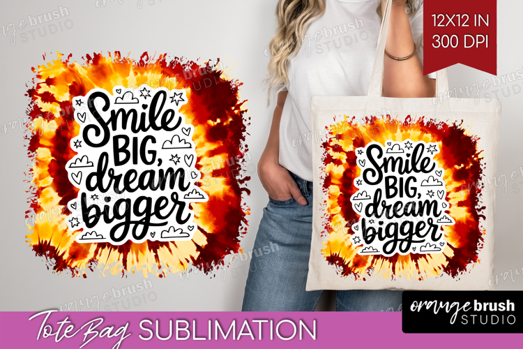 Inspirational Quote Tote Bag - Autumn Tie Dye Tote Bag PNG