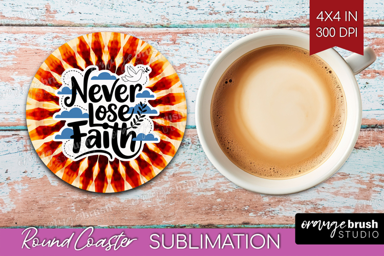 Inspirational Quote Round Coaster - Autumn Tie Dye Coaster