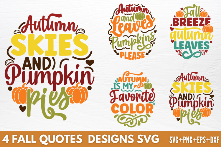 Fall Quotes Designs SVG