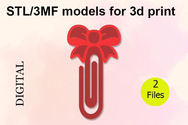 Paper Clips, Bow Beautiful STL/3MF files for 3D Printing