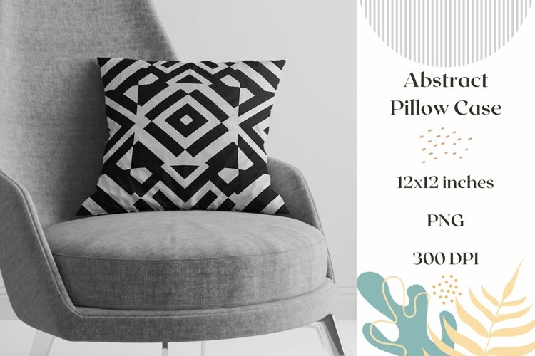 Black Geometric Pillow Case Design, Abstract Pillowcase PNG example image 1