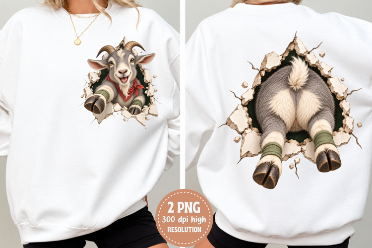 Christmas Reindeer Front Back PNG